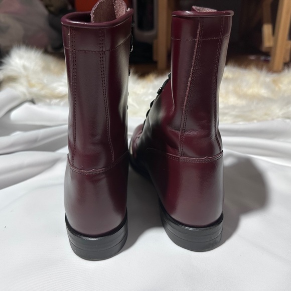 Vintage Justin J Diamond Boots Burgundy Oxblood Leather Kiltie Men 8B USA - Picture 5 of 6